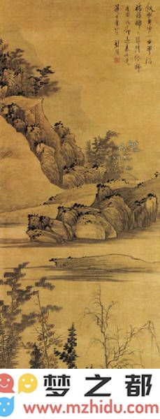 龚贤《秋水板桥图》