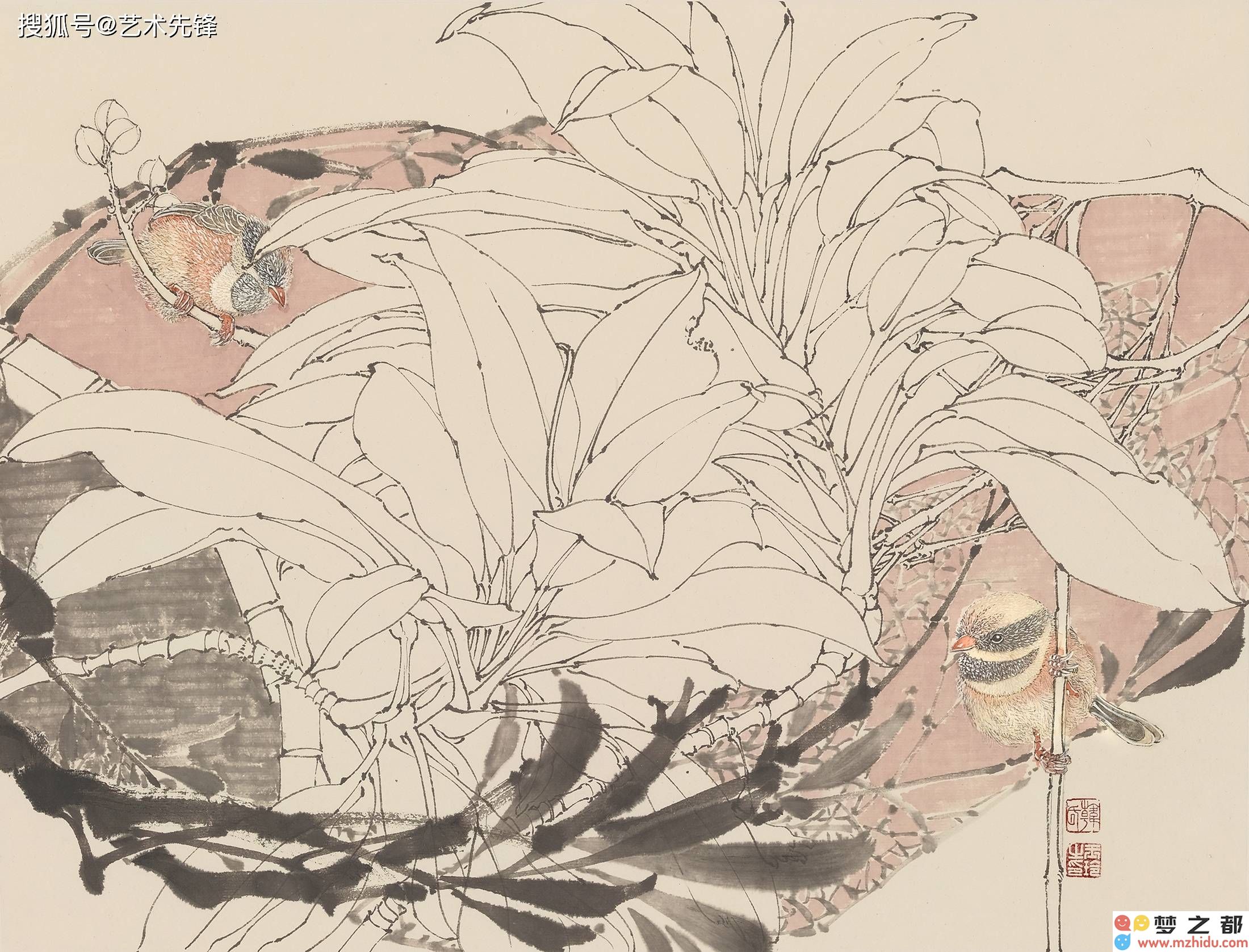 韩玉玲“春色逐风”画展即将盛大开幕，花鸟画作品提前展示令人目不暇接