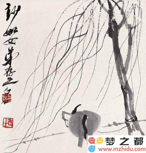 齐白石《柳牛图》仅用牛屁股作画,为何能以570万高价成交?网友纷纷惊呼真值!
