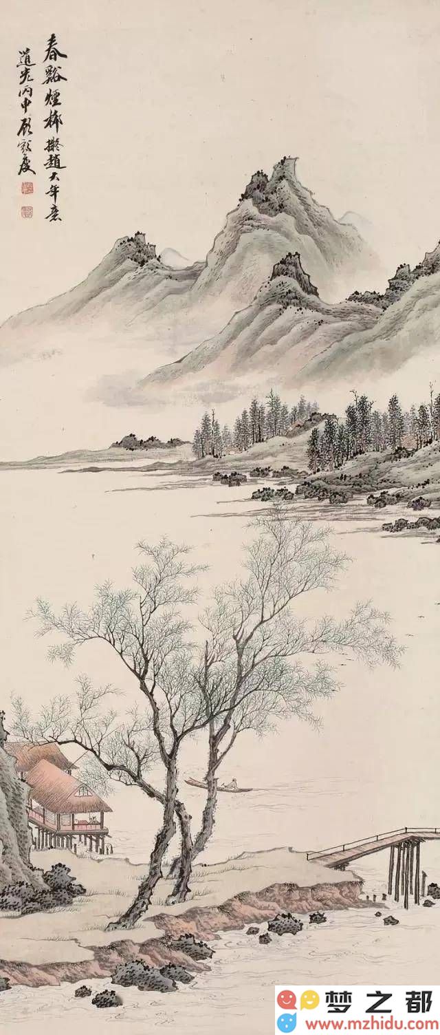 顾鹤庆的画笔描绘出江南,梦幻般的淡雅色彩勾画如诗如画的仙境人间