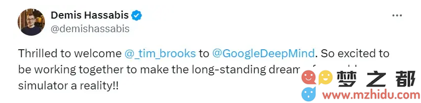 Tim Brooks 加入 DeepMind，计划组建新一代世界模型研发团队以推动人工智能进步