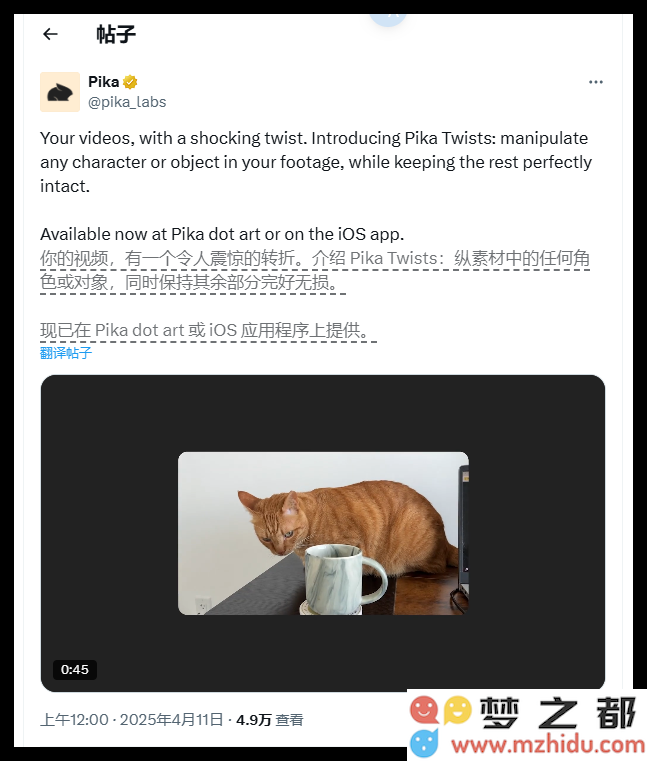Pika Twists全新发布，支持精准编辑视频内特定角色与物体功能