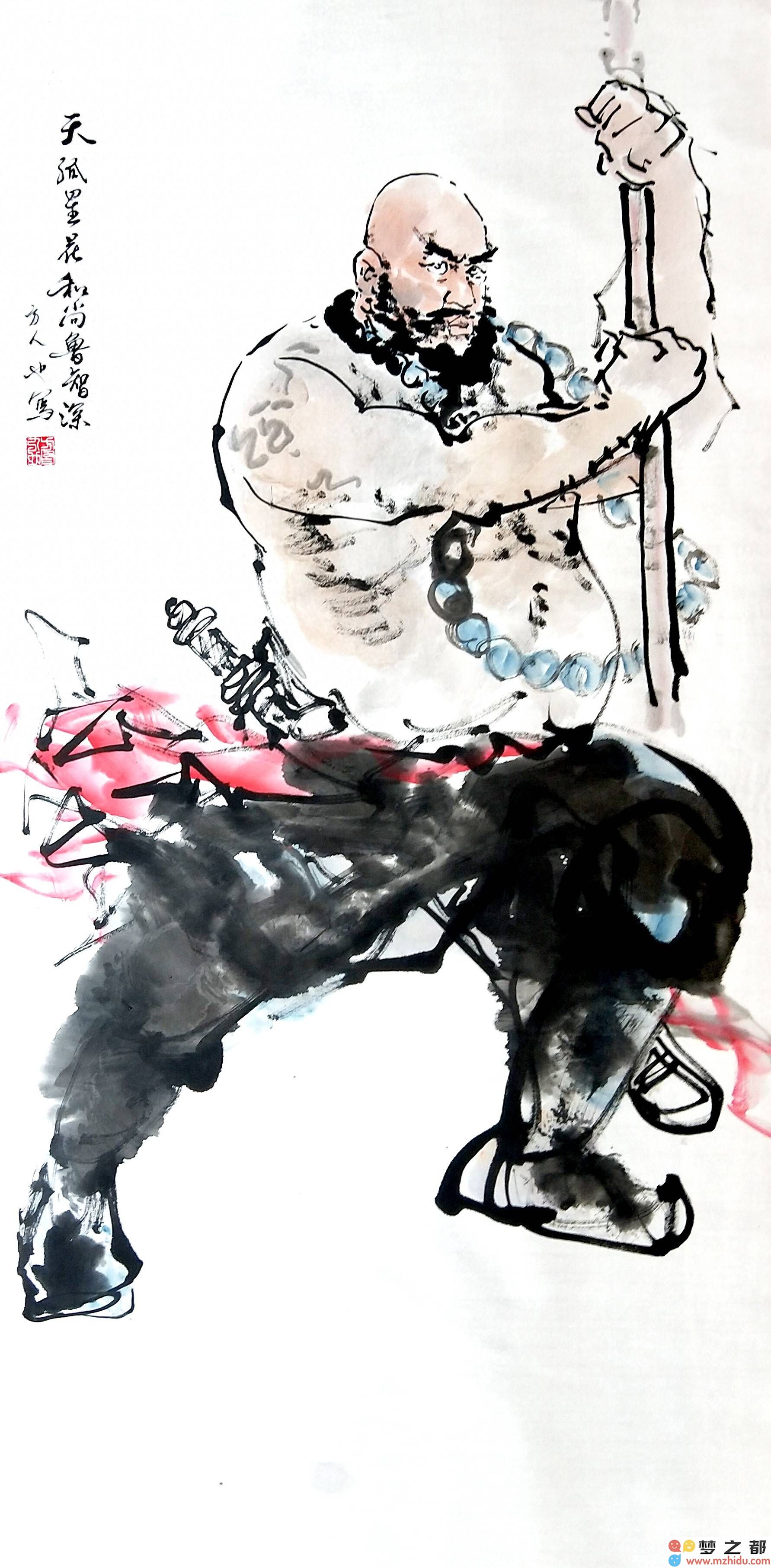 方人也《108将》国画：独特构图展现英雄群像，光彩夺目跃然纸上，传递豪情壮志！