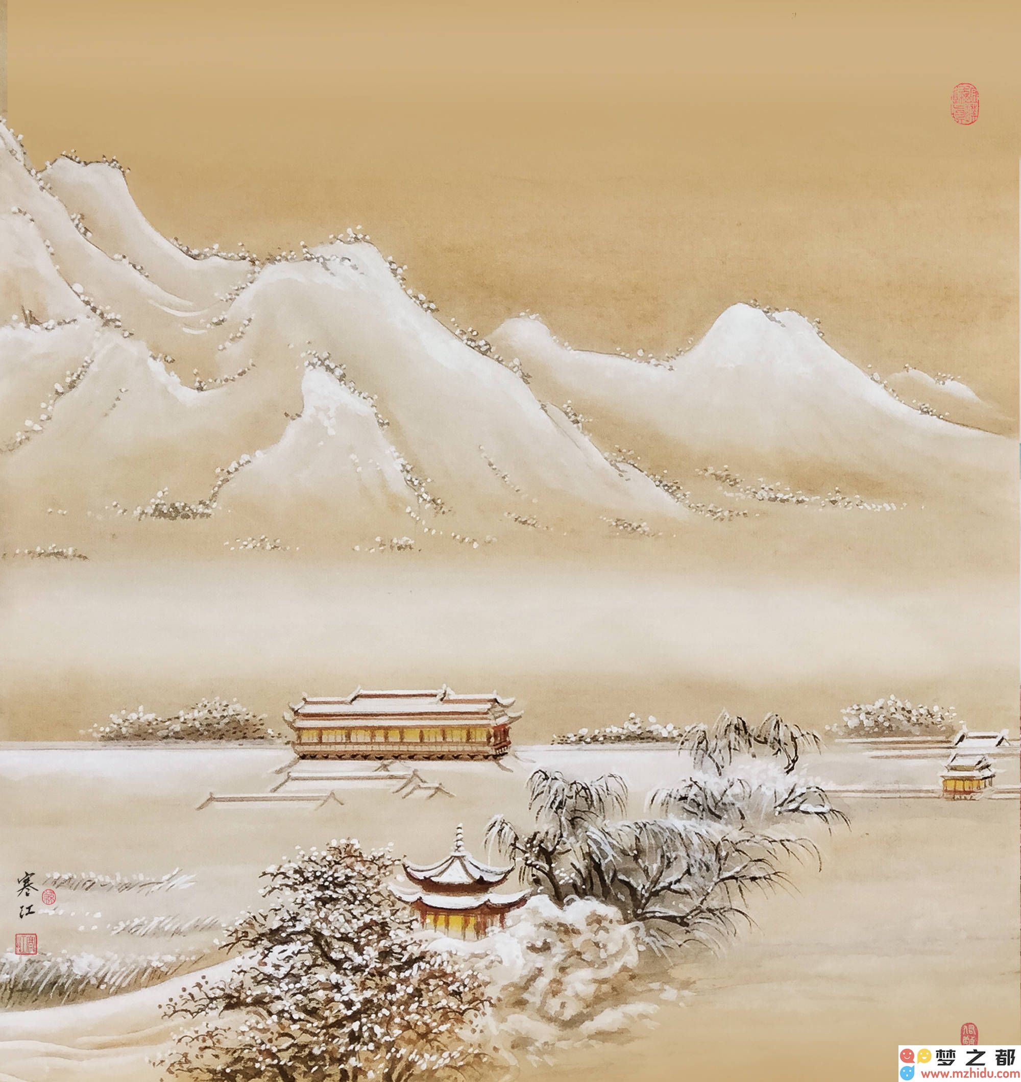 《雪景界画》（一）