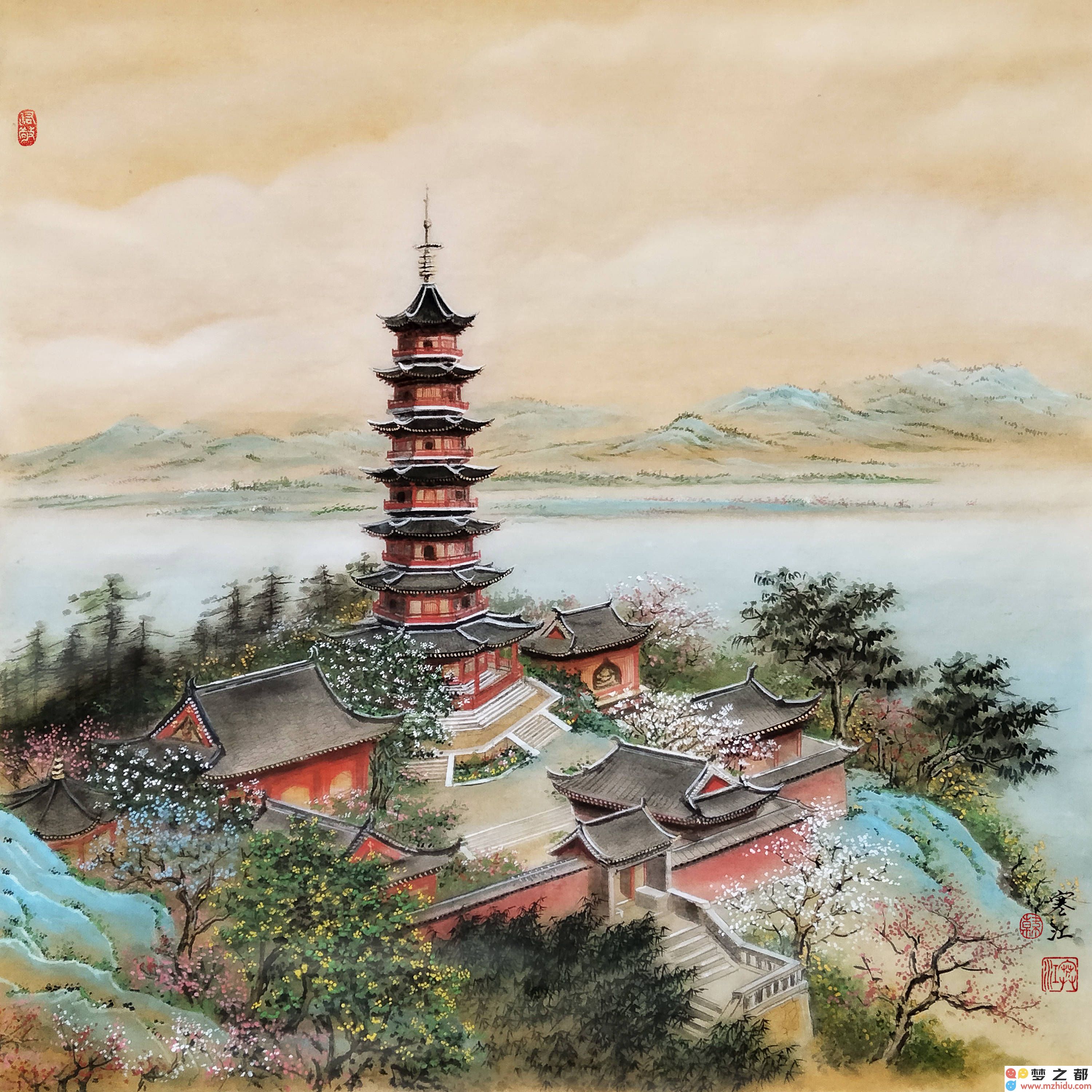 《妙高台雪景图》