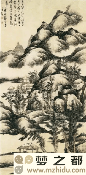 龚贤《云岭残曛图》