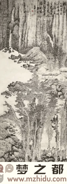 龚贤《湖滨草阁图》