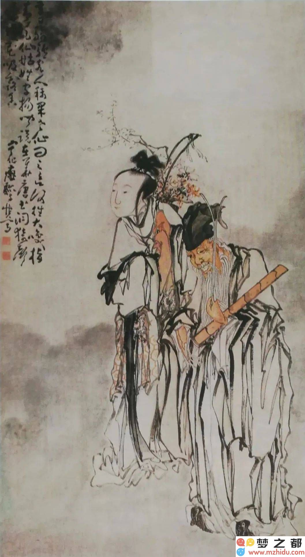 清 黄慎 果老仙姑图 轴