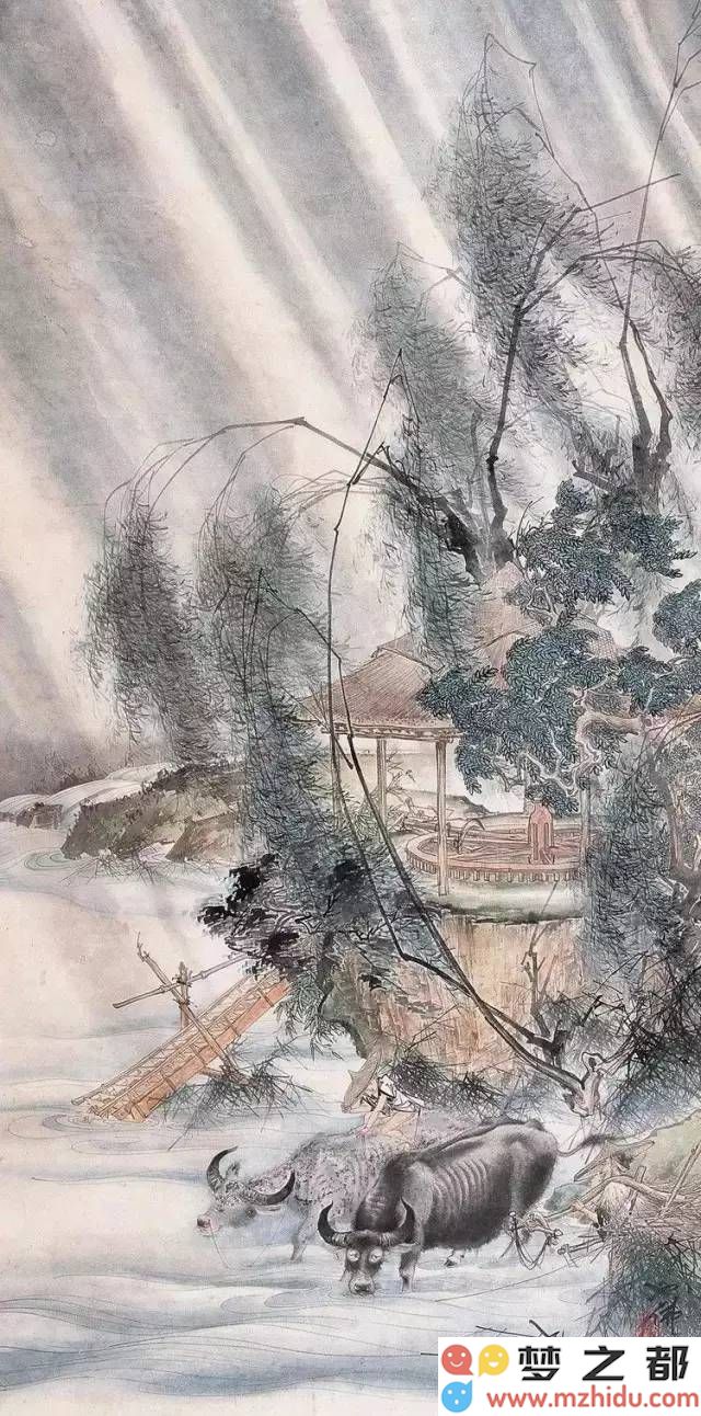 胡也佛不仅是《金瓶梅》的插画大师，他的山水画作品同样令人赞叹不已，让人惊叹不止！