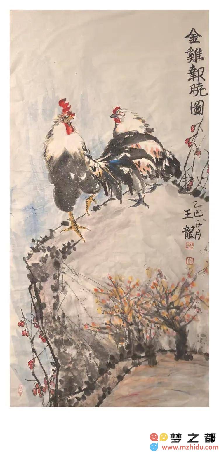 国画《金鸡报晓图》：传承千年的幸福象征与文化魅力