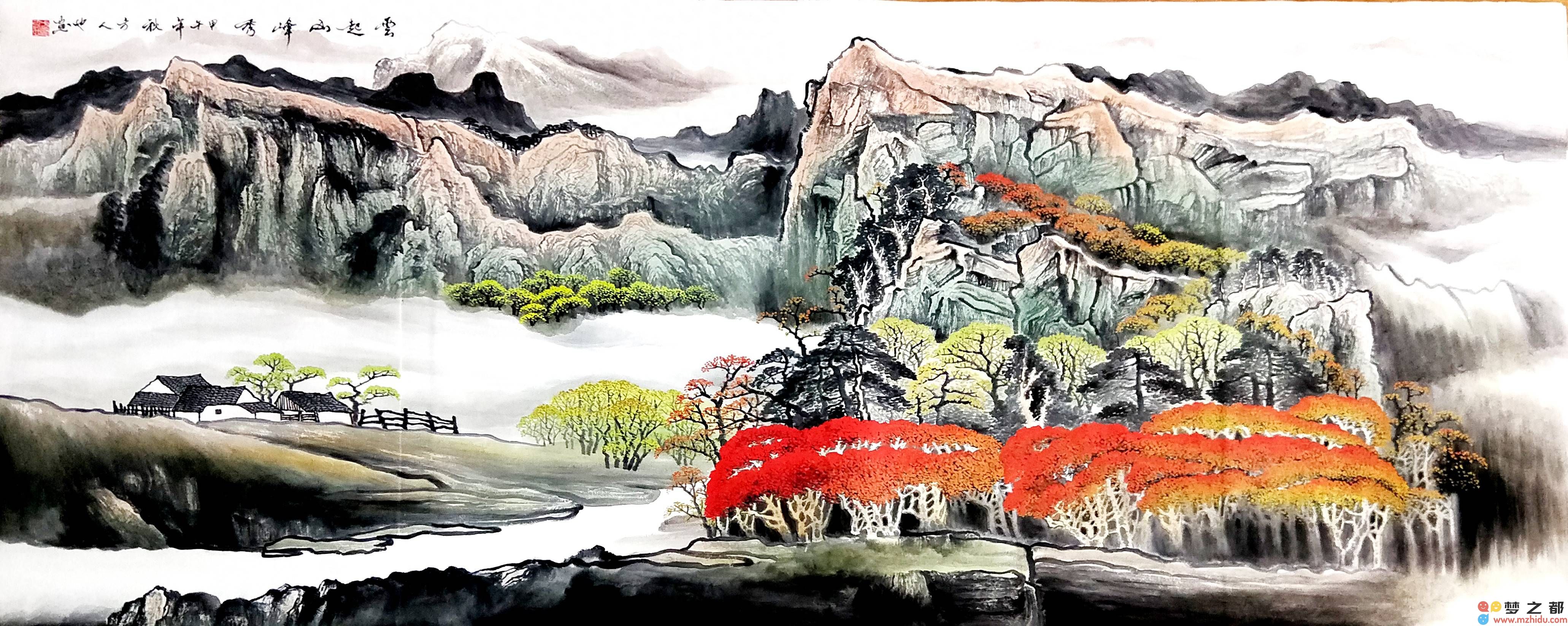 方人也山水画：在笔墨之中追寻诗意与内心的宁静之美
