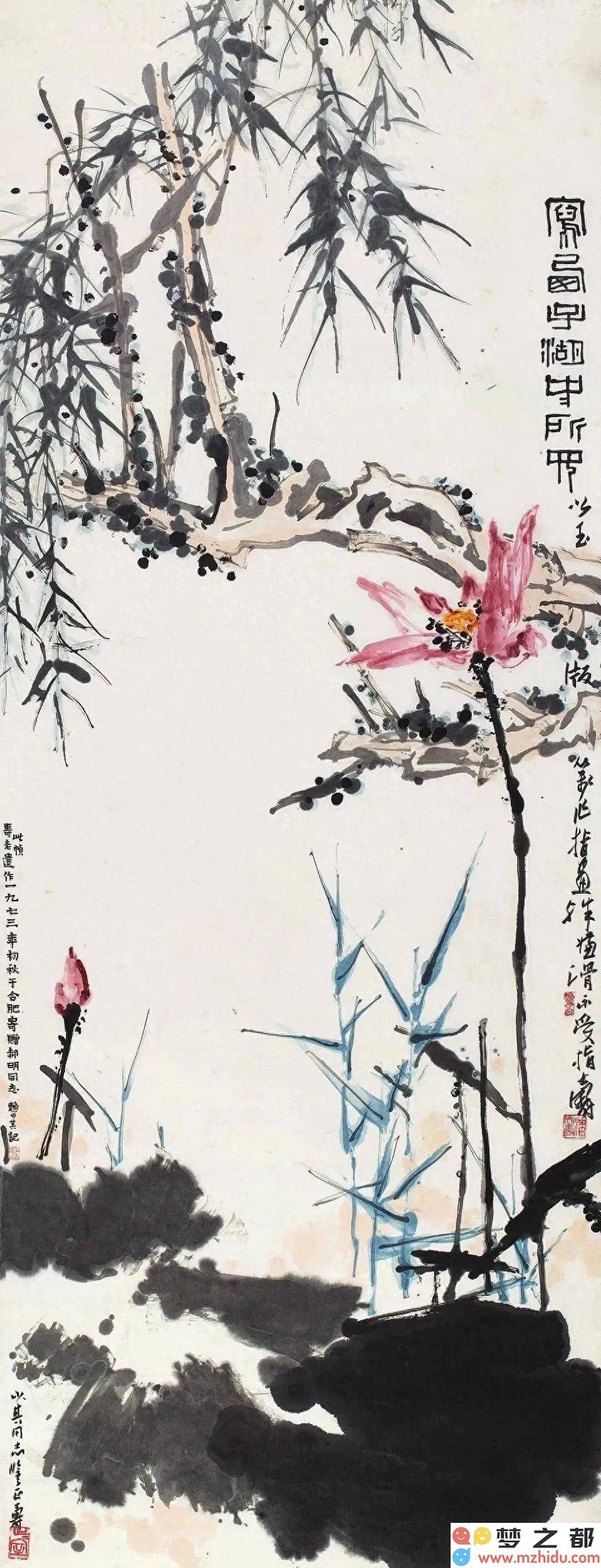 潘天寿绘画艺术的巅峰力作《西子湖中所见》，堪称情谊与技艺的双绝之作！