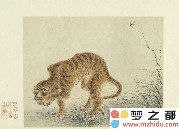 故宫奇绘《峰虎》揭秘：300年后放大20倍，右上角的野蜂让老虎原形毕露，引发观者惊叹！