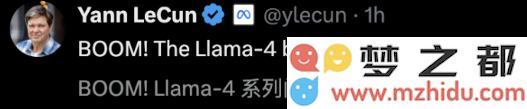 Meta 正式宣布开源强大原生多模态语言模型 Llama 4，备受业界关注和期待