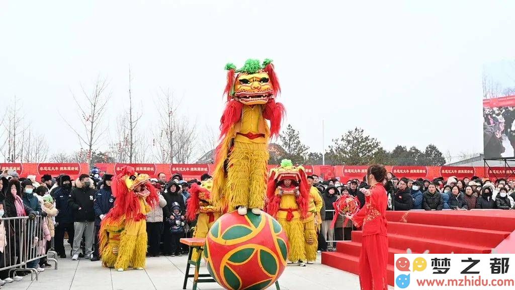 迎春狮舞盛会在雄安举行，非物质文化遗产璀璨绽放浓厚年味氛围