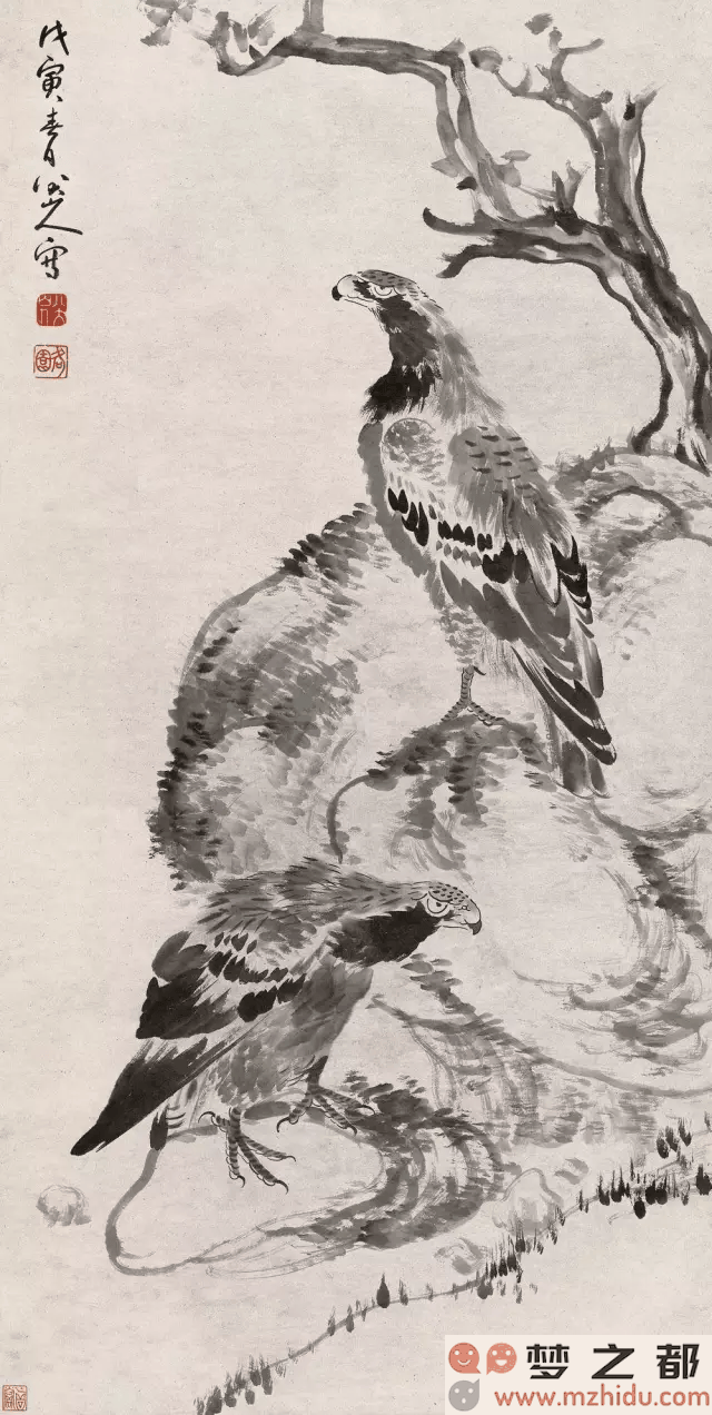 八大山人画作：在笔墨之中流露京剧之美，一幅一景，皆蕴戏中情境