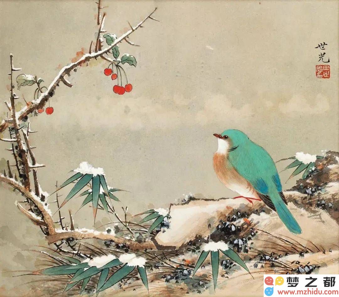 冬日雪景中的花鸟画：在寒冷与孤寂中绽放的艺术心声