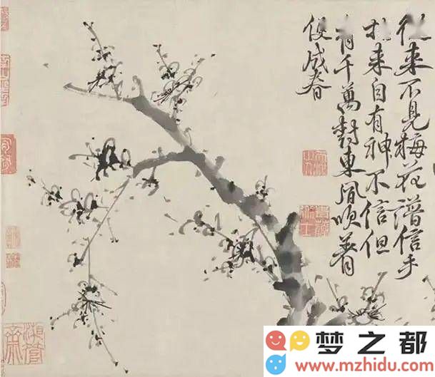 徐渭传世之作《十二墨花诗画图卷》：诗意盎然的花卉，彰显超凡的大写意艺术魅力！