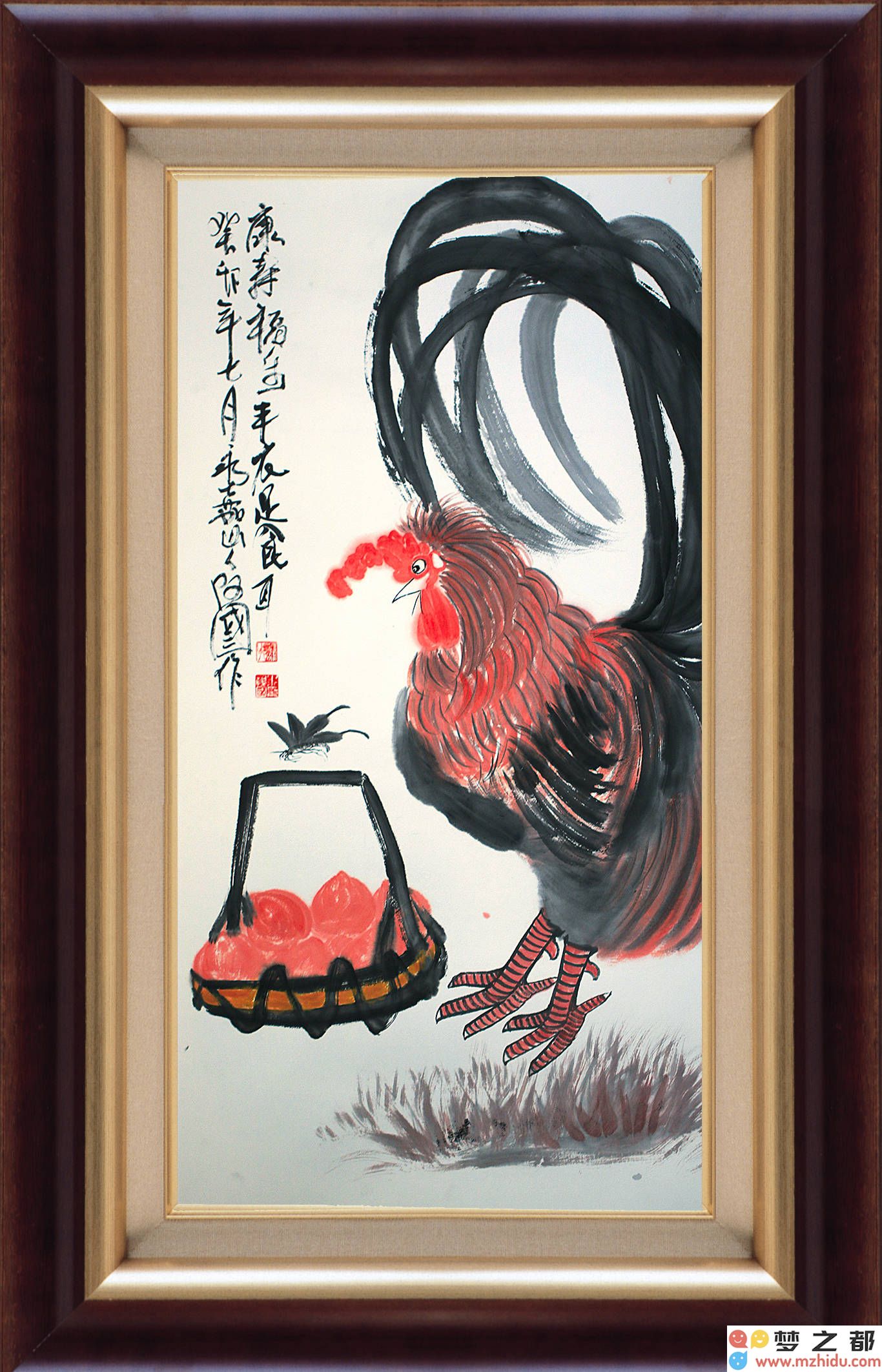 朱祖国国画鸡