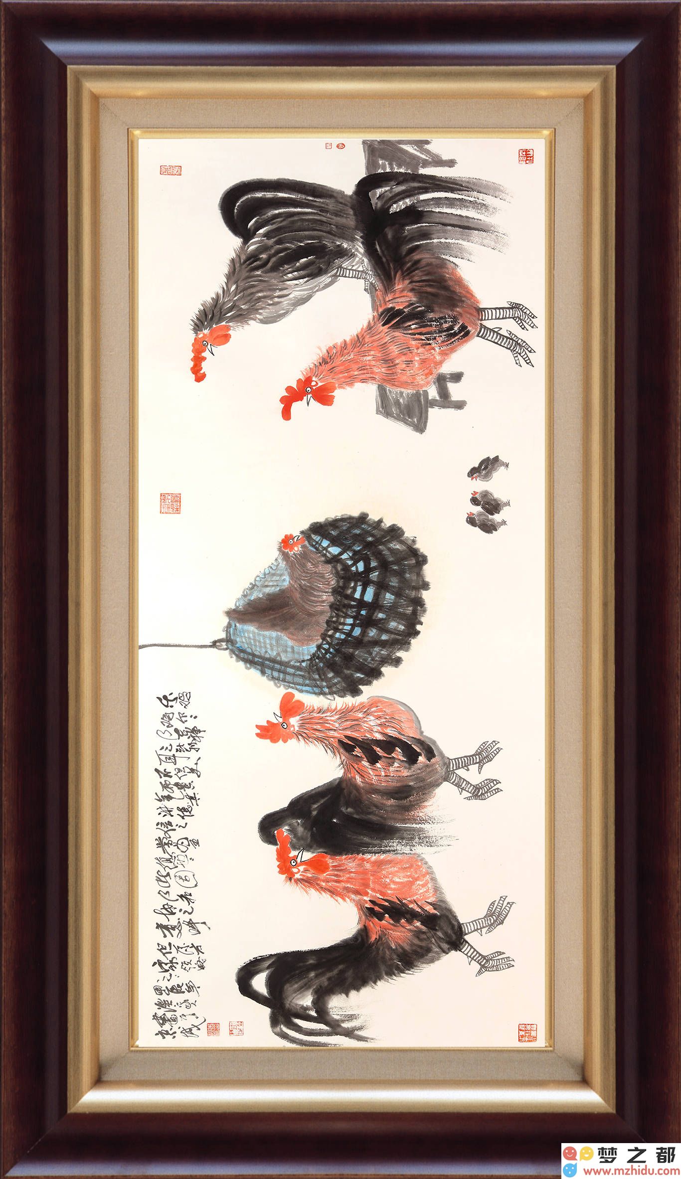 朱祖国国画鸡