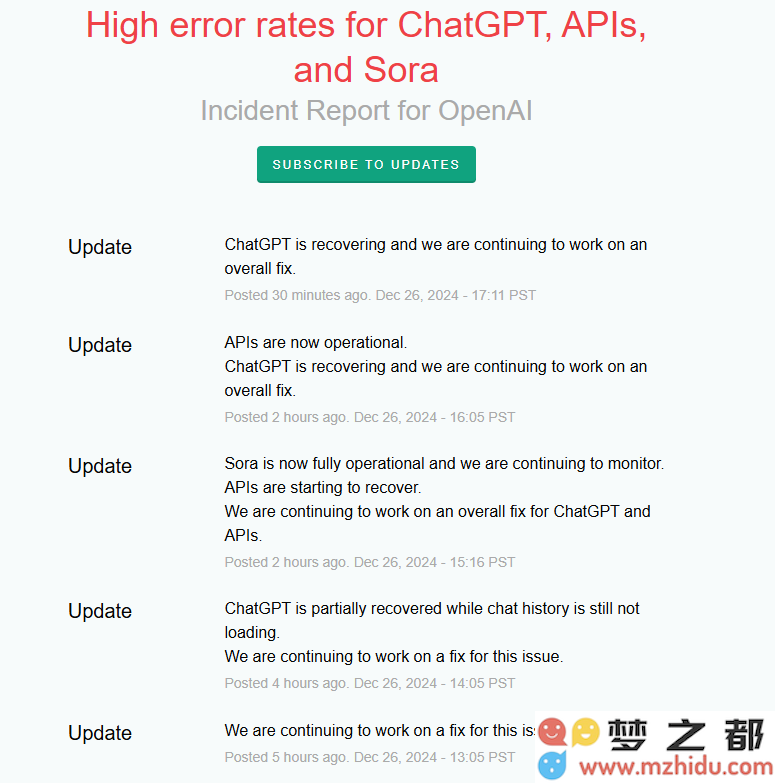 频频故障？本月OpenAI的ChatGPT与Sora再度遭遇宕机事件，用户体验受损
