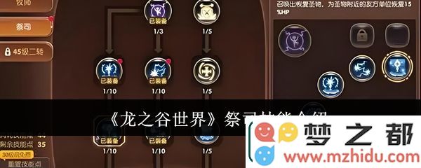龙之谷世界祭司技能详解-全方位解析祭司技能效果与使用技巧