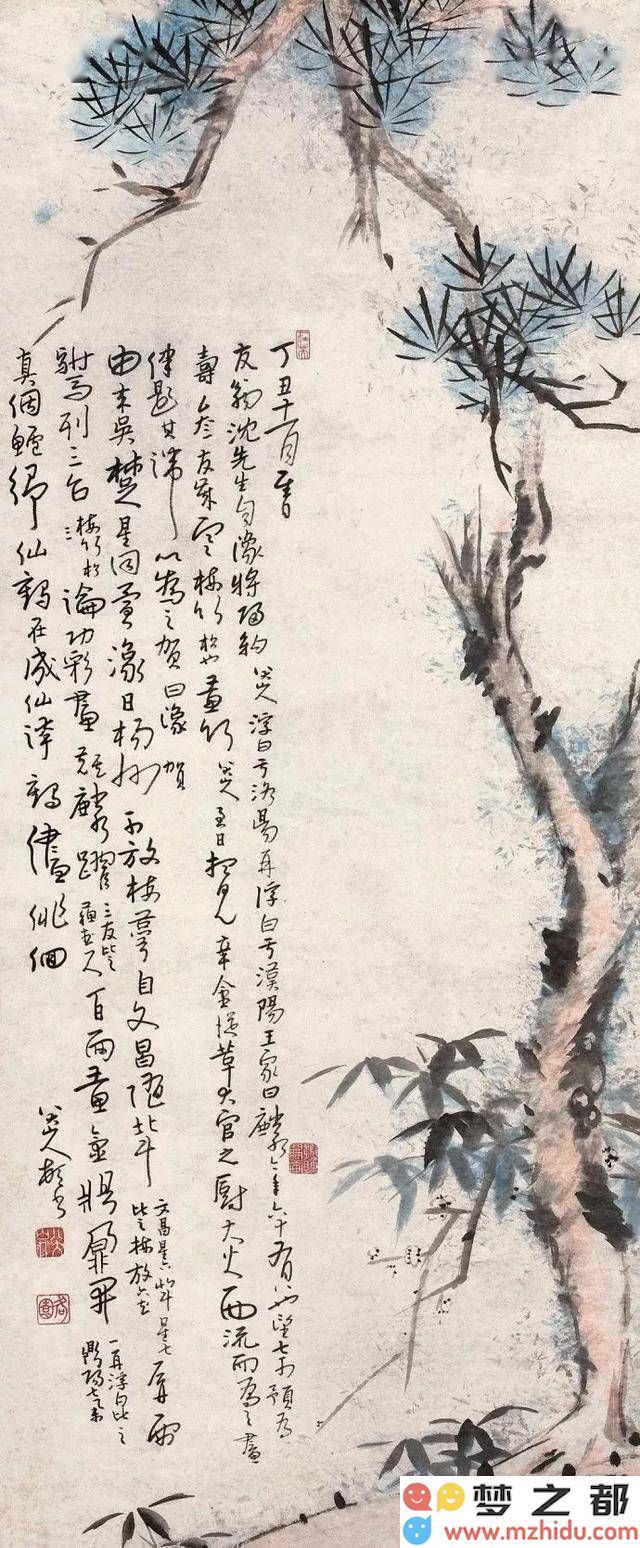 八大山人笔下的松树：超越物象的界限，揭示生命与宇宙之间的深邃对话与哲思