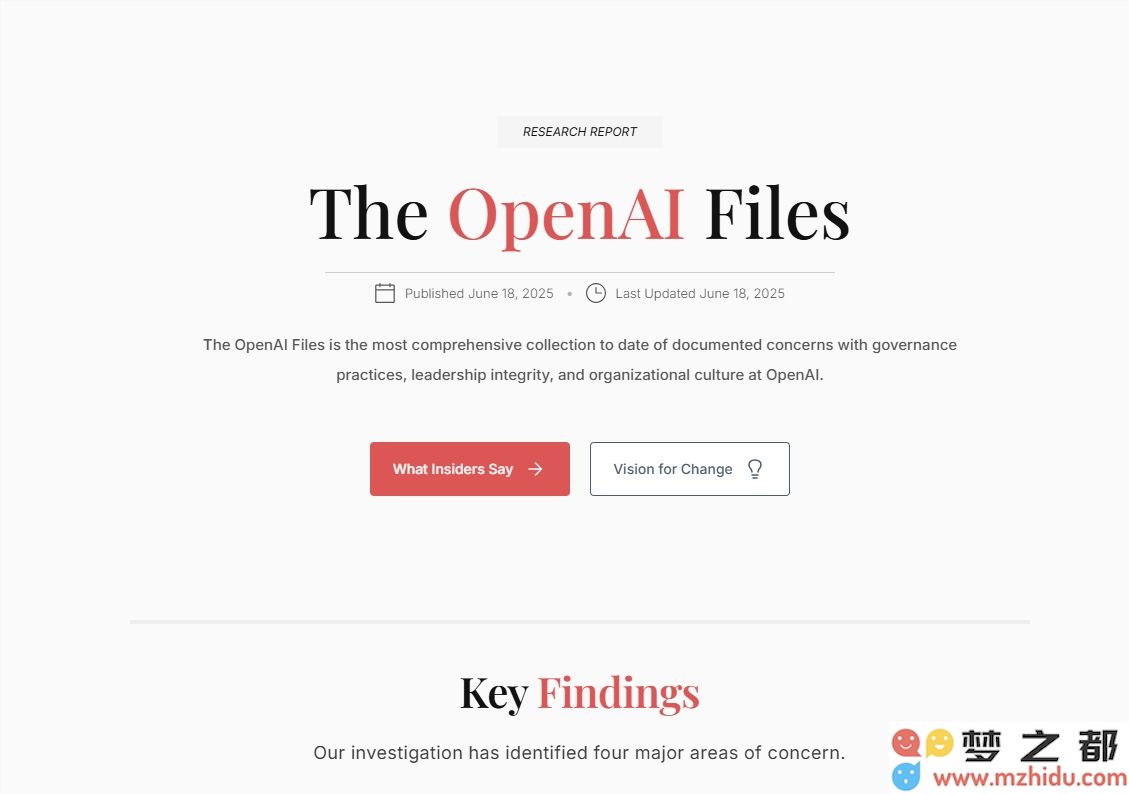 全新上线网站“The OpenAI Files” 深入探讨和揭示 OpenAI 背后的运作机制及其秘密