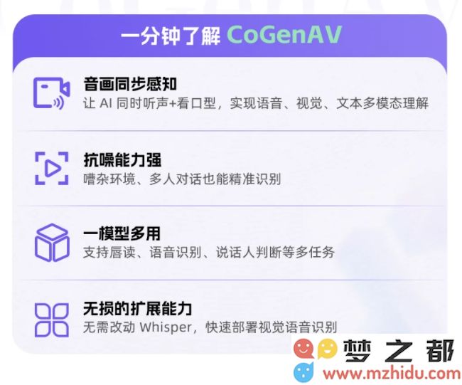 通义发布CoGenAV多模态语音表征模型 实现音频与视频内容的同步感知能力