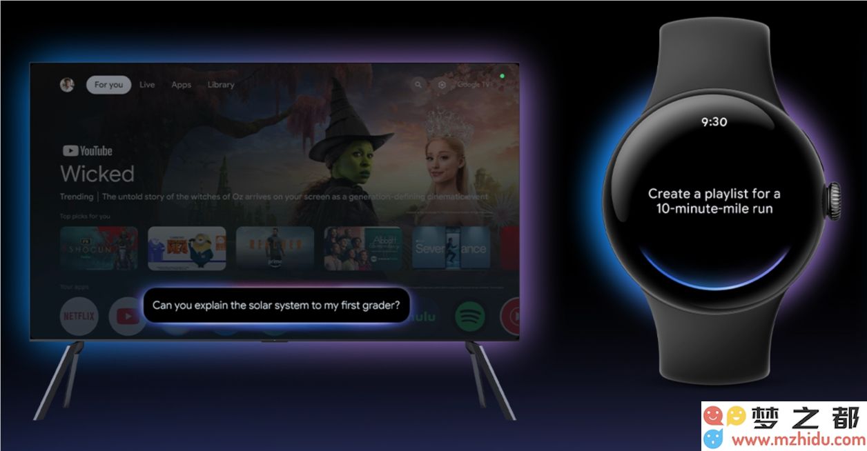 Google 将Gemini AI 助手引入Wear OS与Google TV，为用户带来更加智能化的全新体验