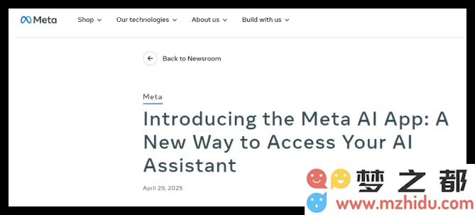扎克伯格正式发布 Meta AI 独立应用程序，人工智能市场竞争进一步加速